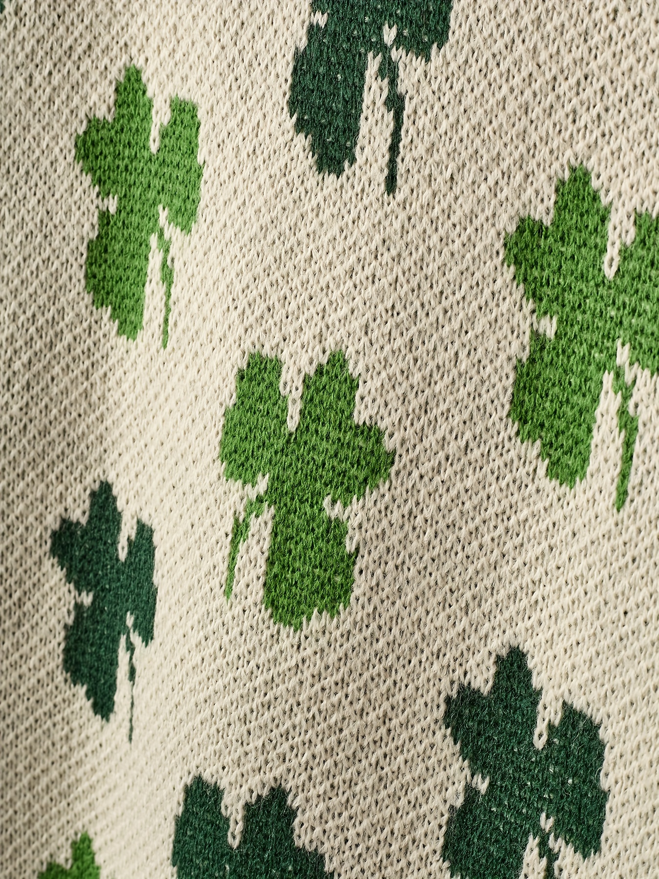 st patricks day shamrock pullover sweater casual long sleeve drop shoulder sweater womens clothing details 2