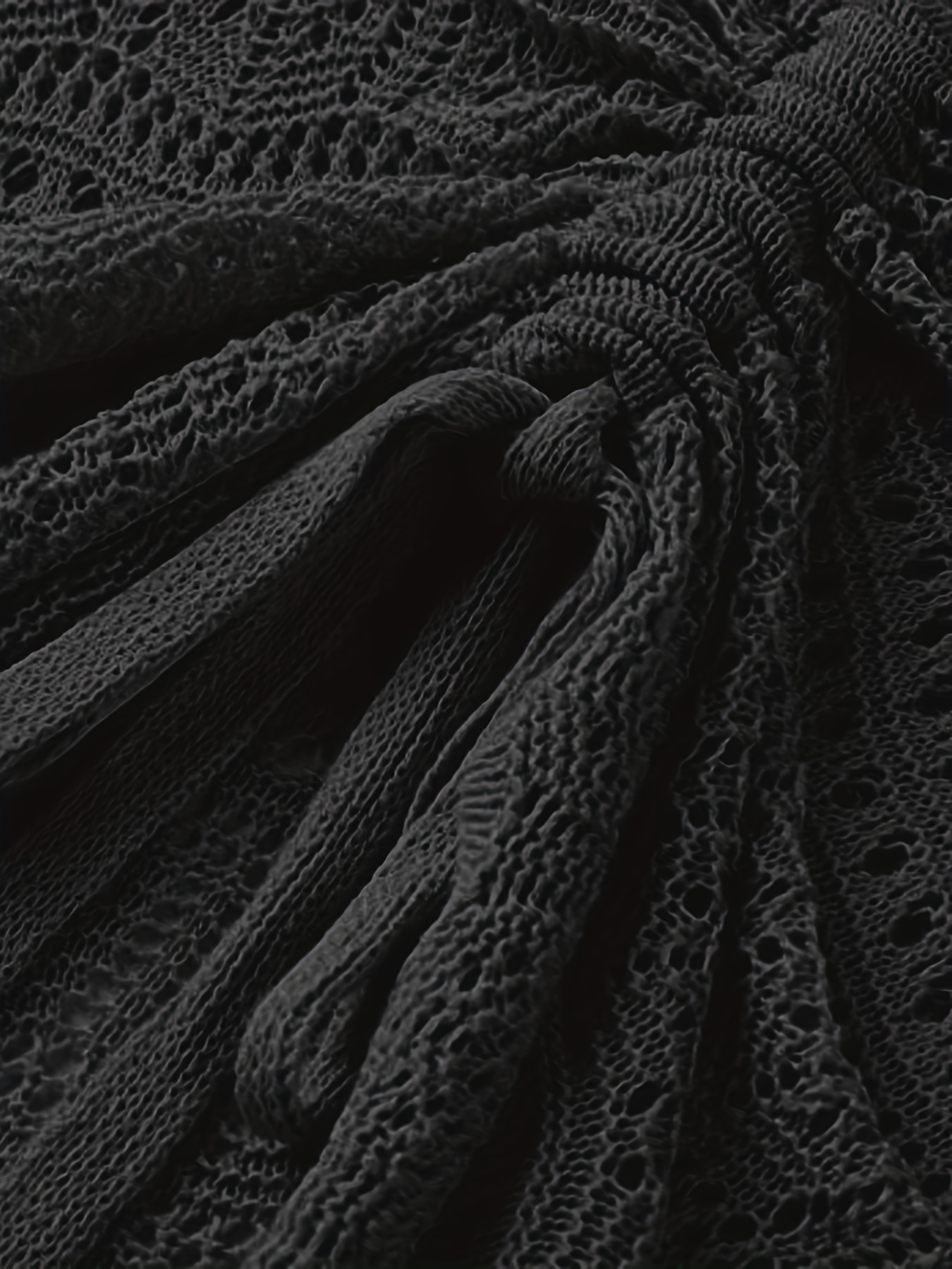 solid flared sleeve knit sweater boho v neck drawstring sweater for spring summer womens clothing details 13