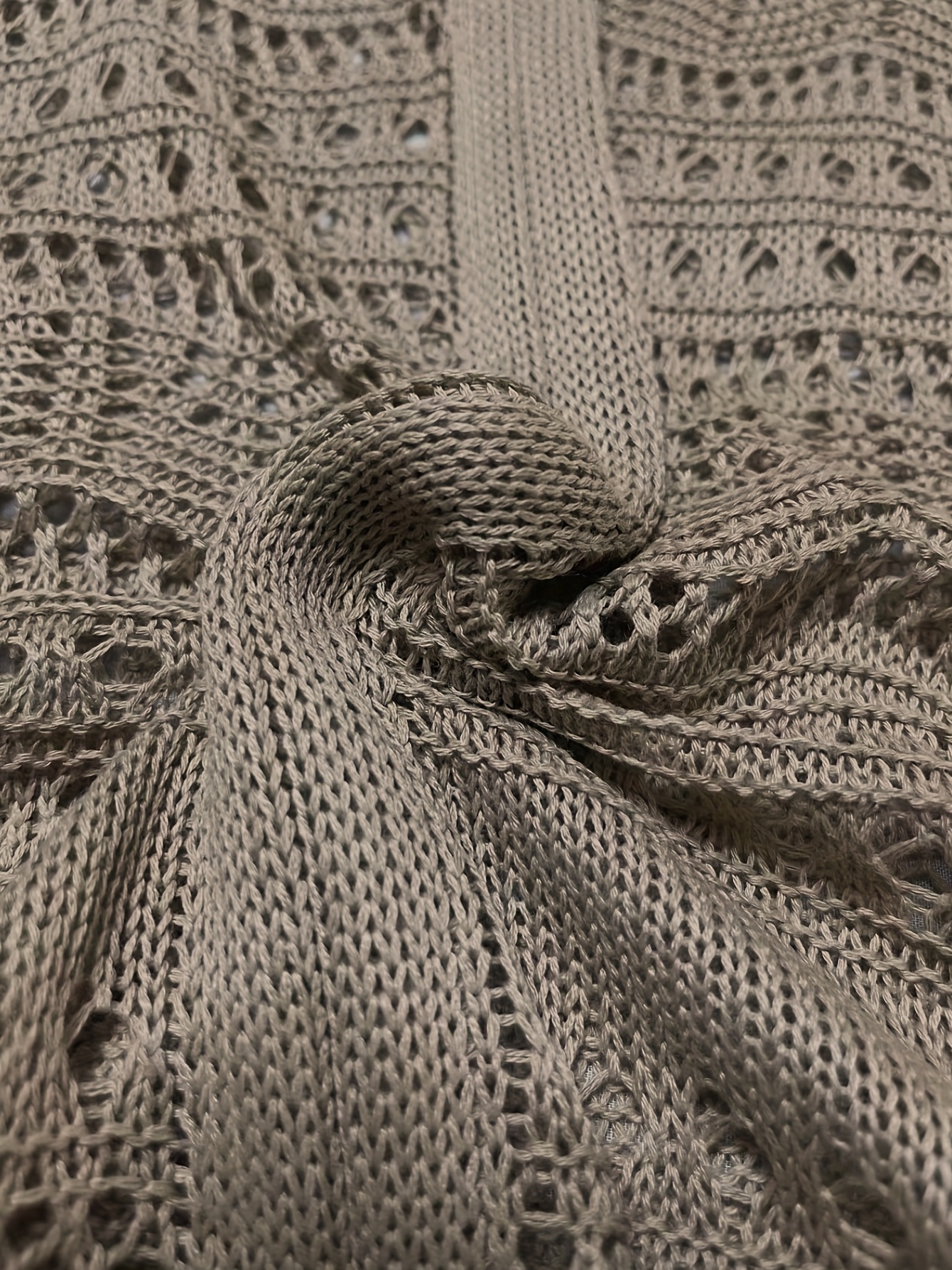 solid flared sleeve knit sweater boho v neck drawstring sweater for spring summer womens clothing details 24