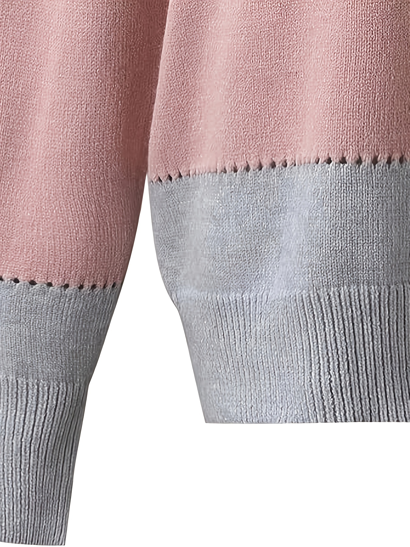 contrast leopard print boat neck pullover sweater casual long sleeve sweater for spring fall womens clothing details 4