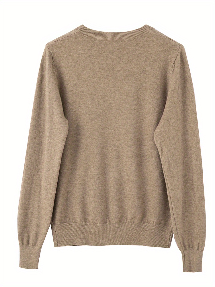 solid button up cardigan casual long sleeve cardigan for spring fall womens clothing details 1