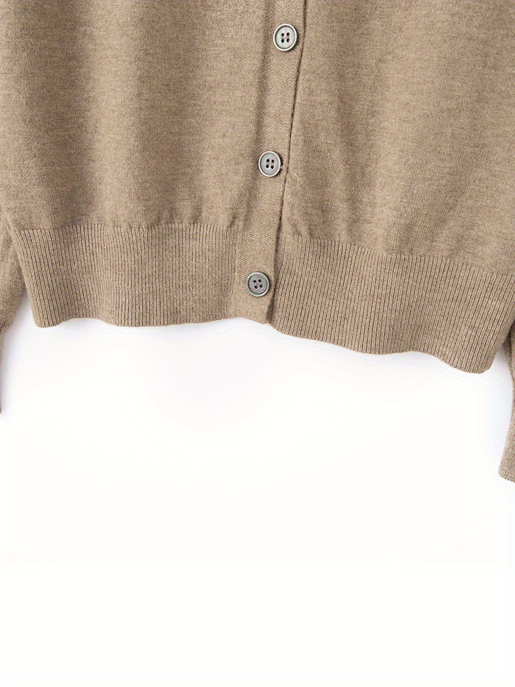 solid button up cardigan casual long sleeve cardigan for spring fall womens clothing details 3