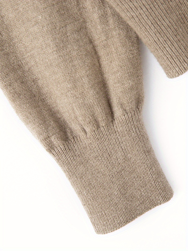 solid button up cardigan casual long sleeve cardigan for spring fall womens clothing details 4