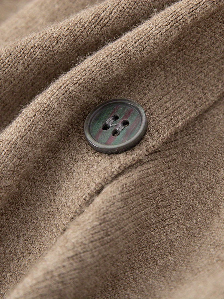 solid button up cardigan casual long sleeve cardigan for spring fall womens clothing details 5