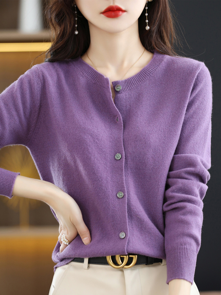solid button up cardigan casual long sleeve cardigan for spring fall womens clothing details 9
