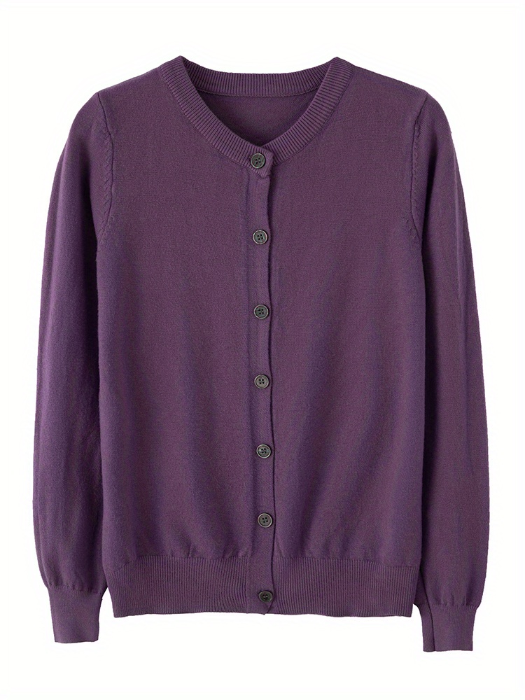 solid button up cardigan casual long sleeve cardigan for spring fall womens clothing details 12