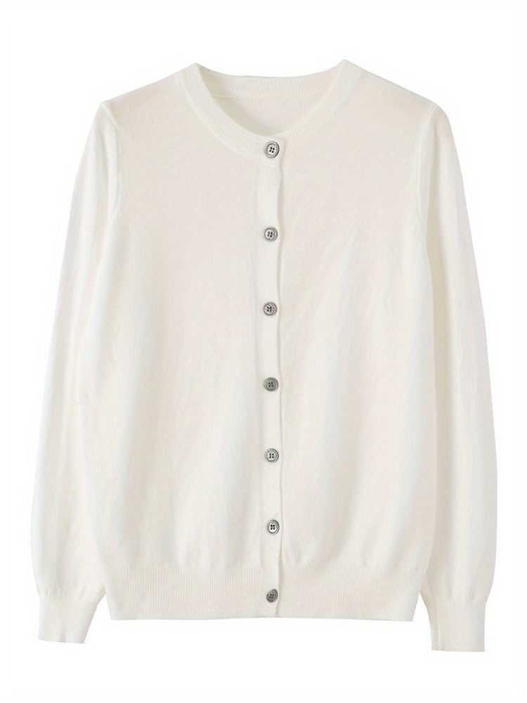 solid button up cardigan casual long sleeve cardigan for spring fall womens clothing details 22