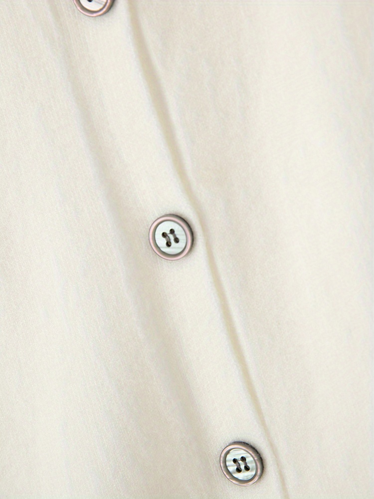 solid button up cardigan casual long sleeve cardigan for spring fall womens clothing details 26