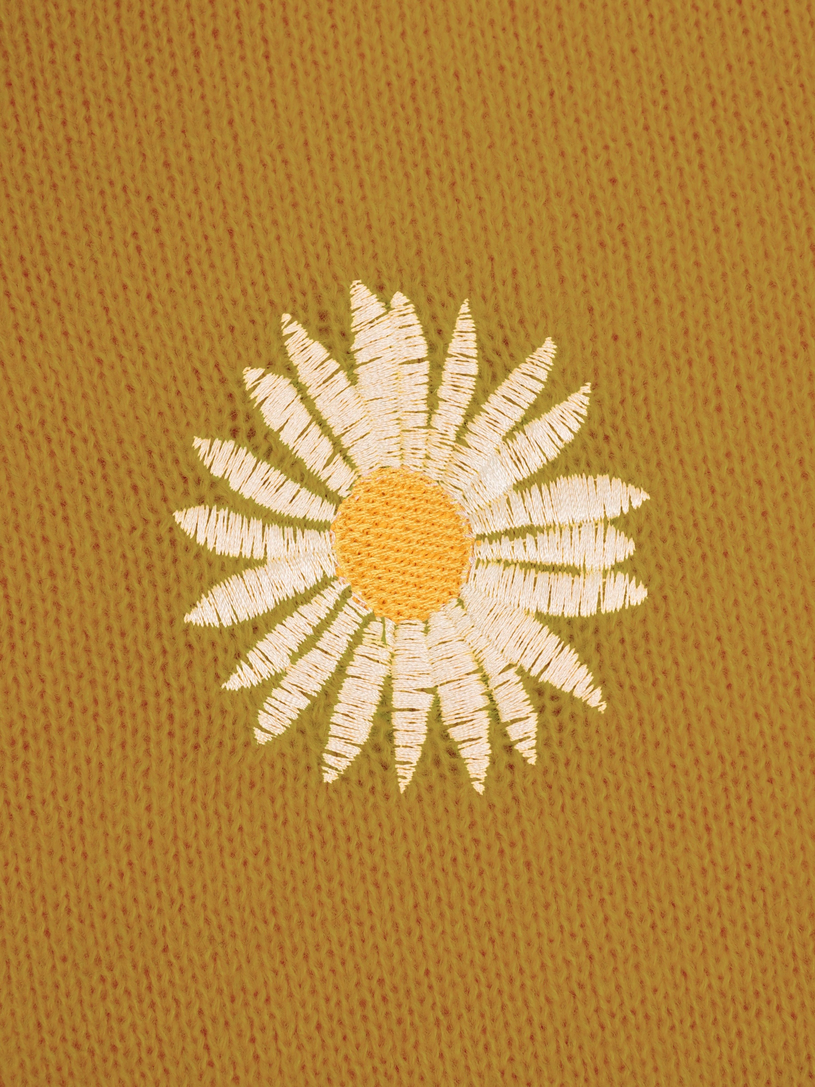 daisy pattern embroidered knitted cardigan button front elegant long sleeve sweater for spring fall womens clothing details 2