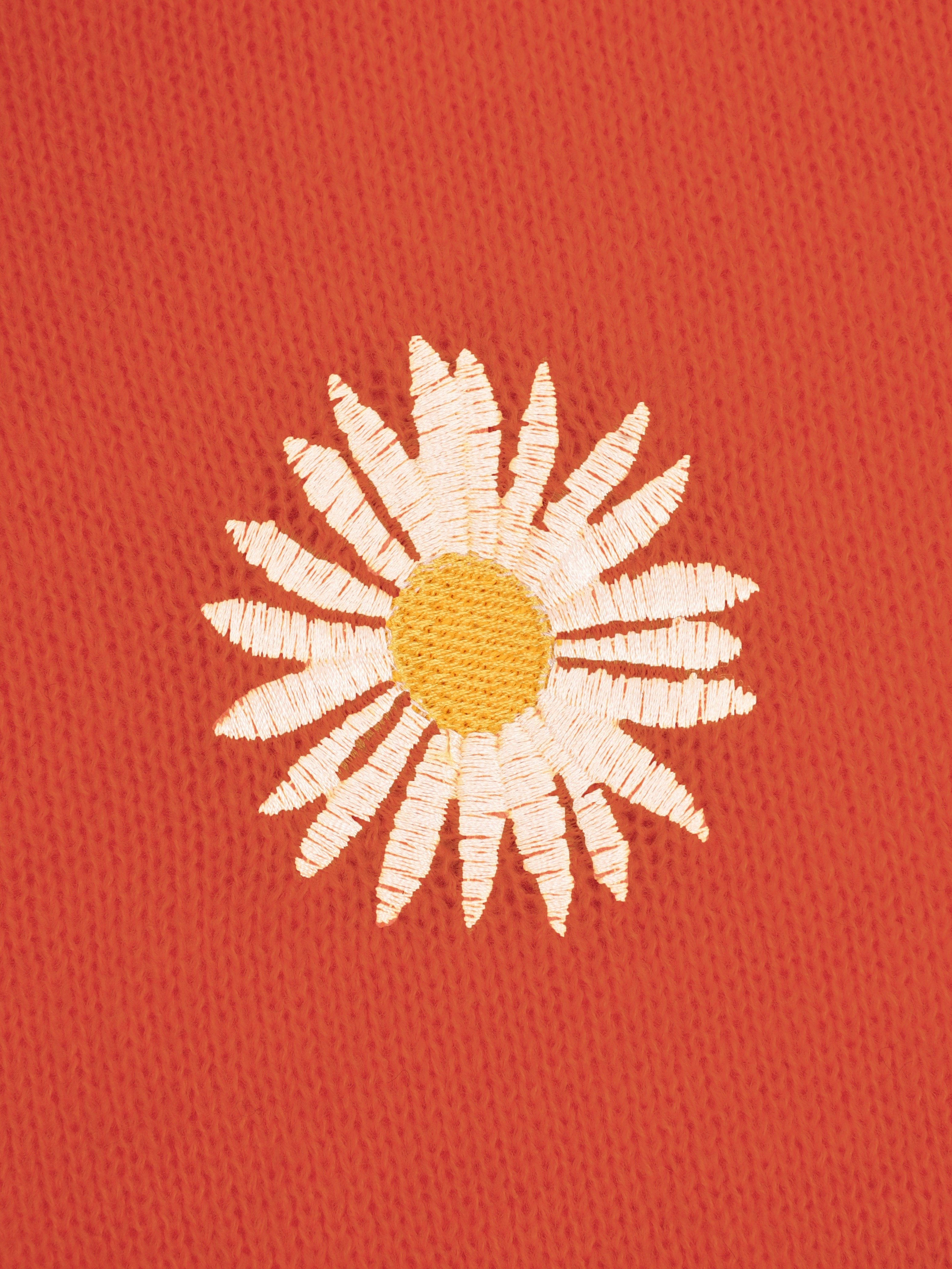 daisy pattern embroidered knitted cardigan button front elegant long sleeve sweater for spring fall womens clothing details 5