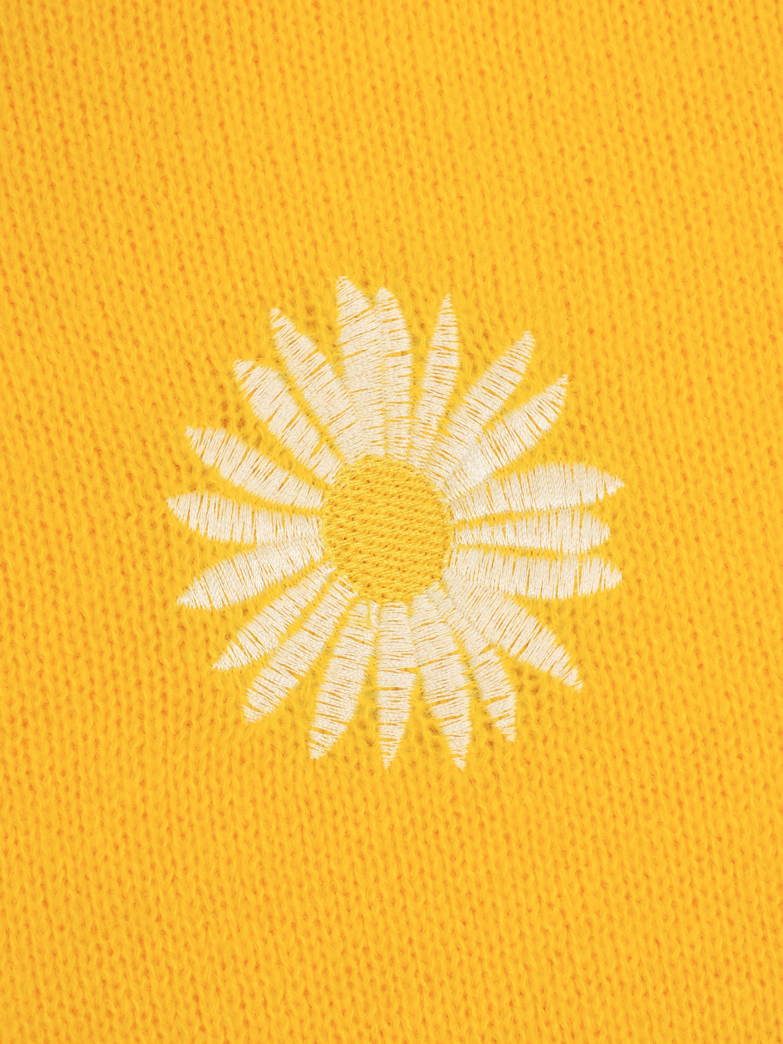 daisy pattern embroidered knitted cardigan button front elegant long sleeve sweater for spring fall womens clothing details 9