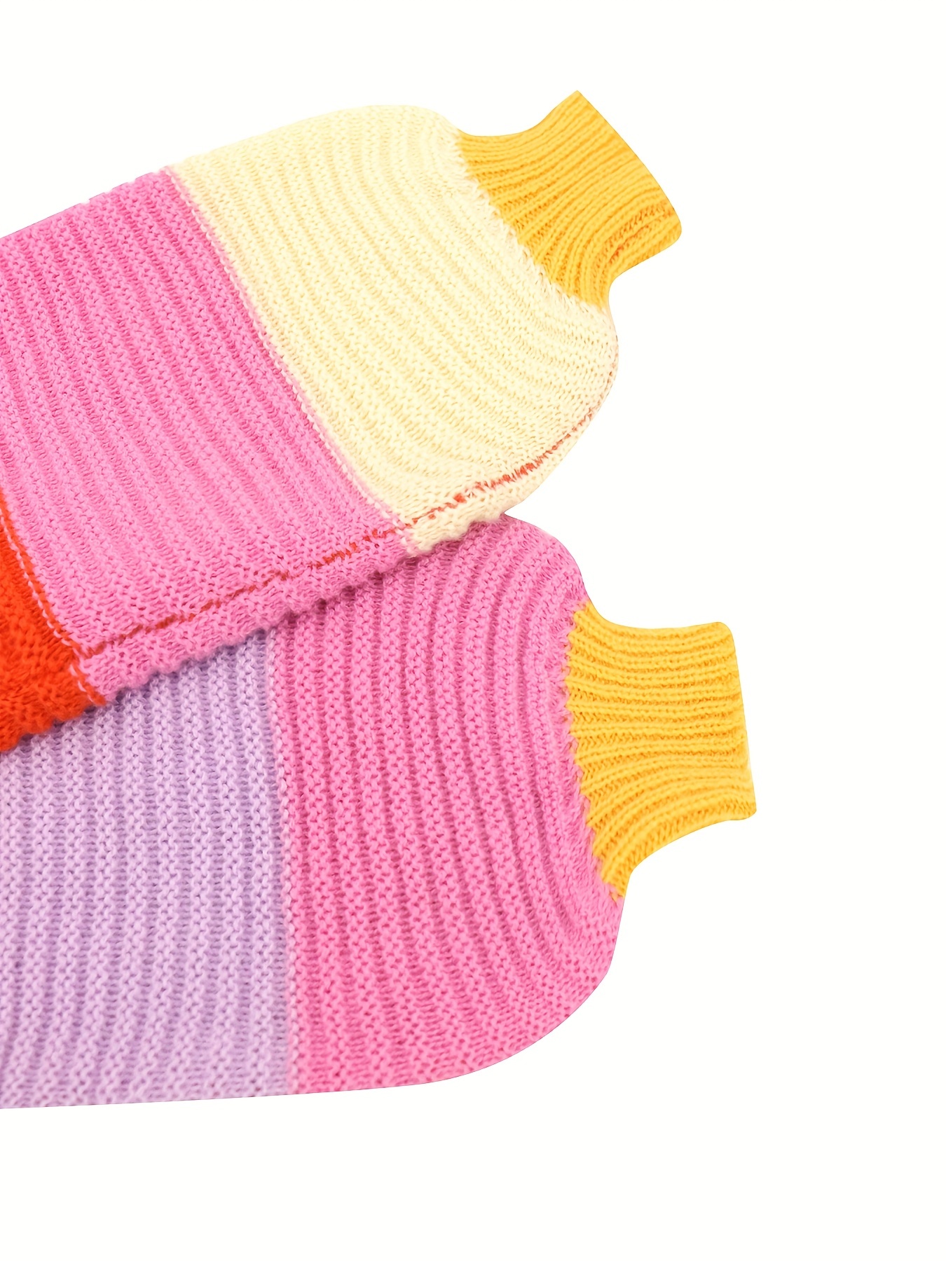 color block mock neck pullover sweater y2k long sleeve sweater for fall winter womens clothing details 3