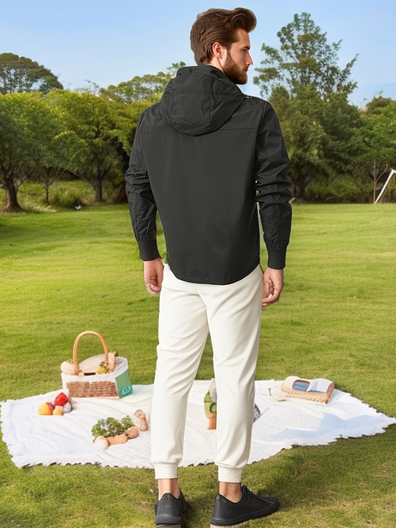 mens lightweight waterproof windbreaker jacket casual mesh lining jacket for outdoor activities details 12