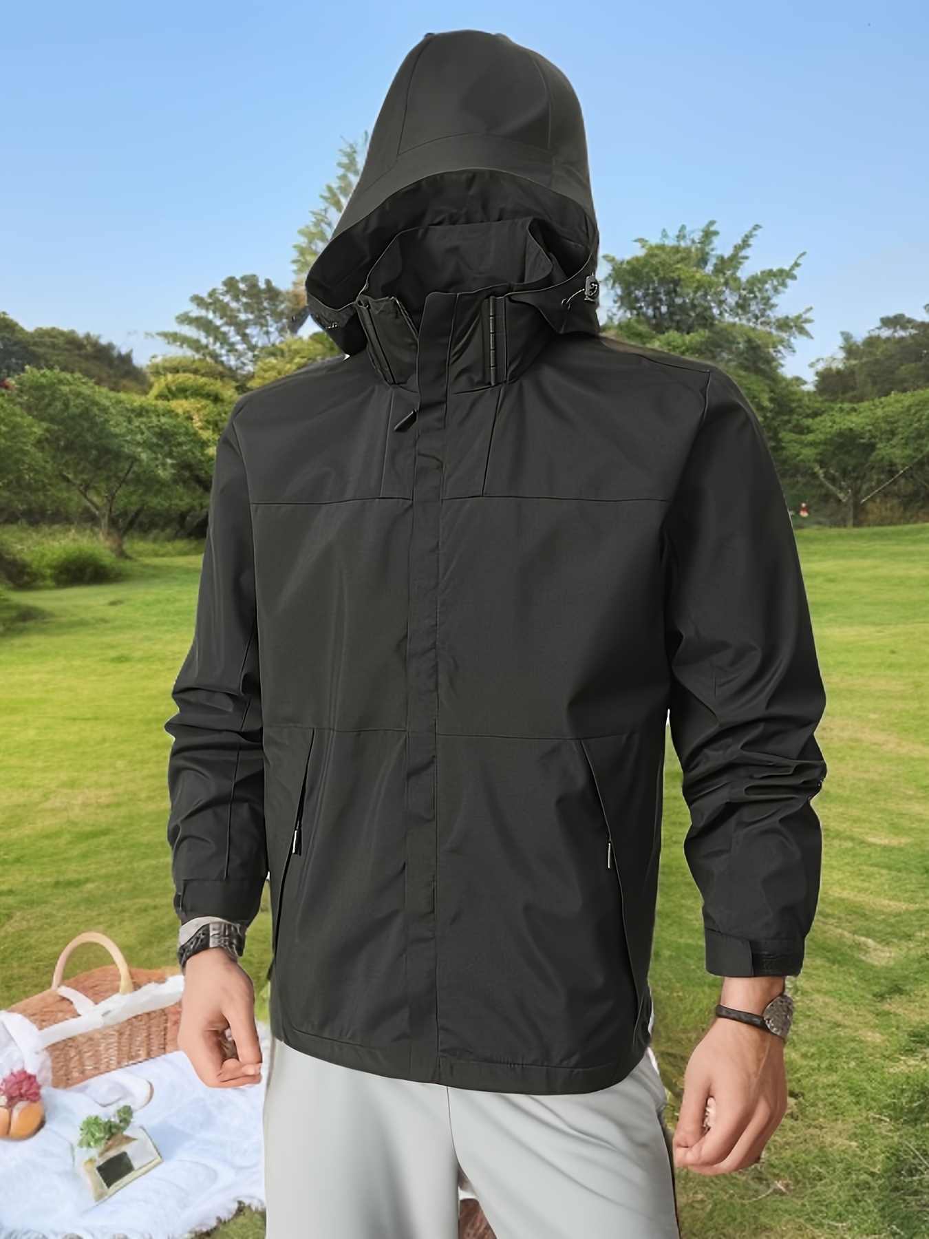 mens lightweight waterproof windbreaker jacket casual mesh lining jacket for outdoor activities details 14