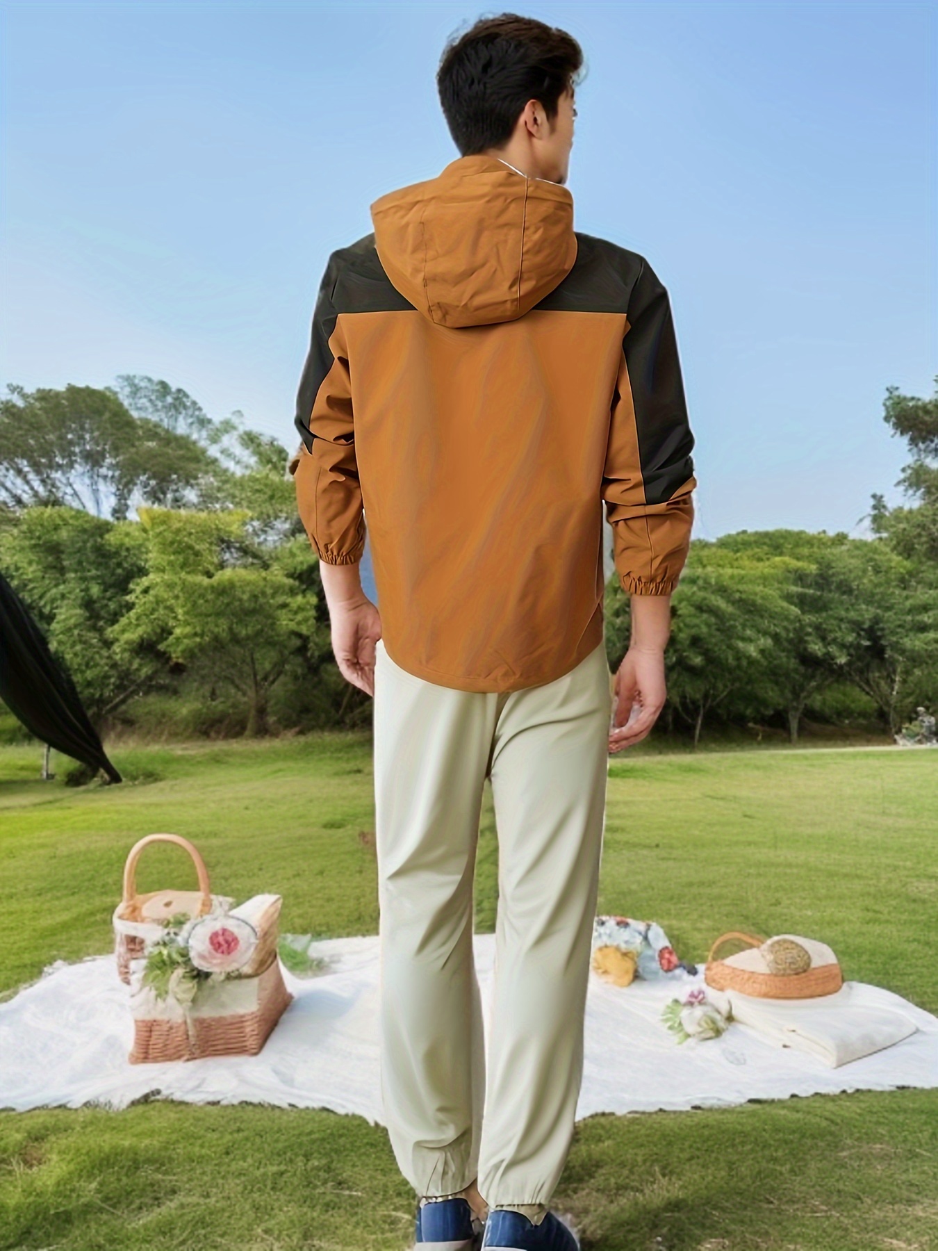 mens lightweight waterproof windbreaker jacket casual mesh lining jacket for outdoor activities details 25