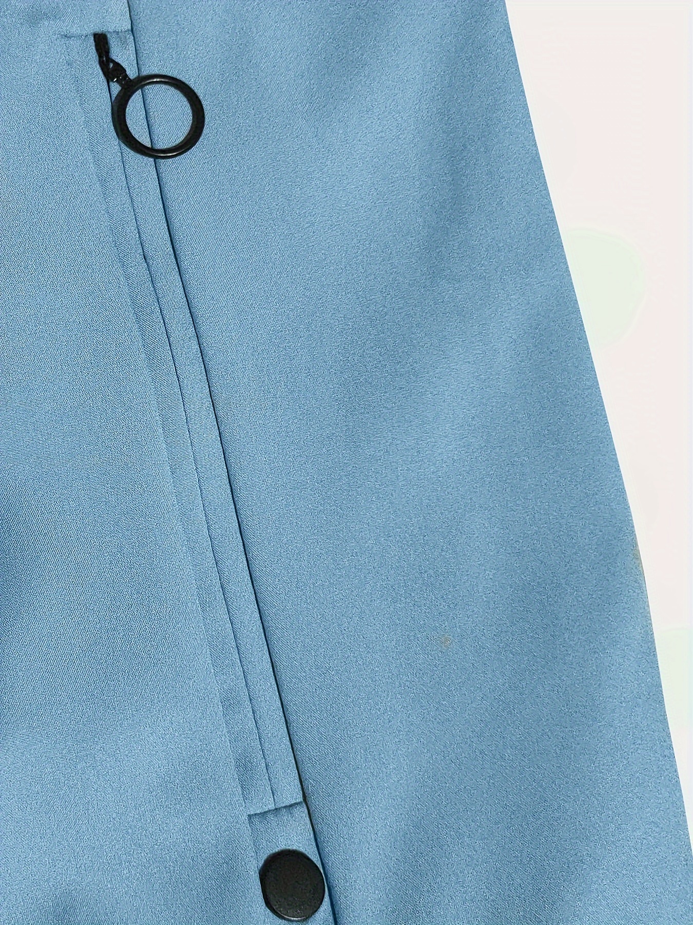 mens solid sports jacket with zipper pockets casual baseball collar zip up long sleeve outwear for spring fall details 3