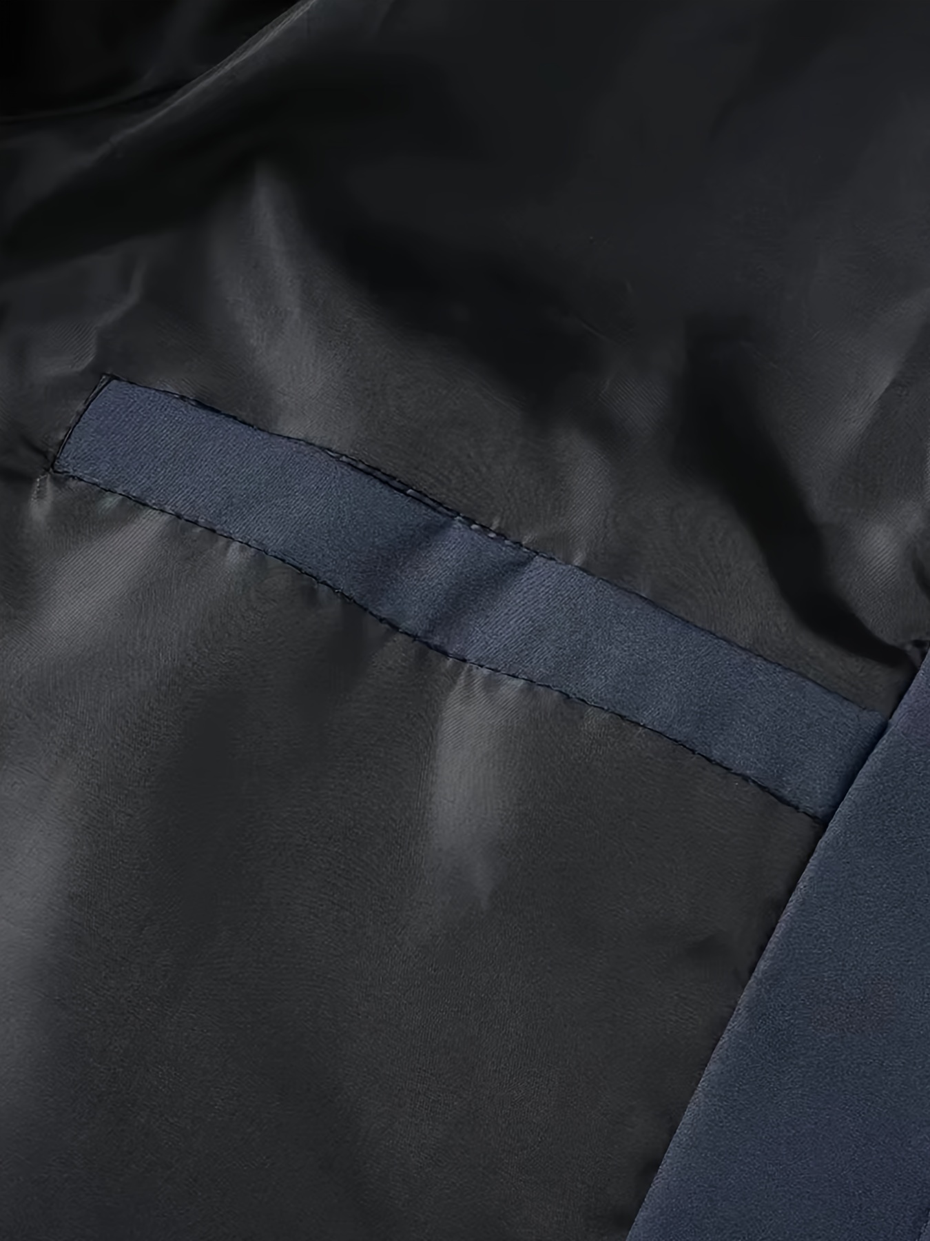 mens solid sports jacket with zipper pockets casual baseball collar zip up long sleeve outwear for spring fall details 8