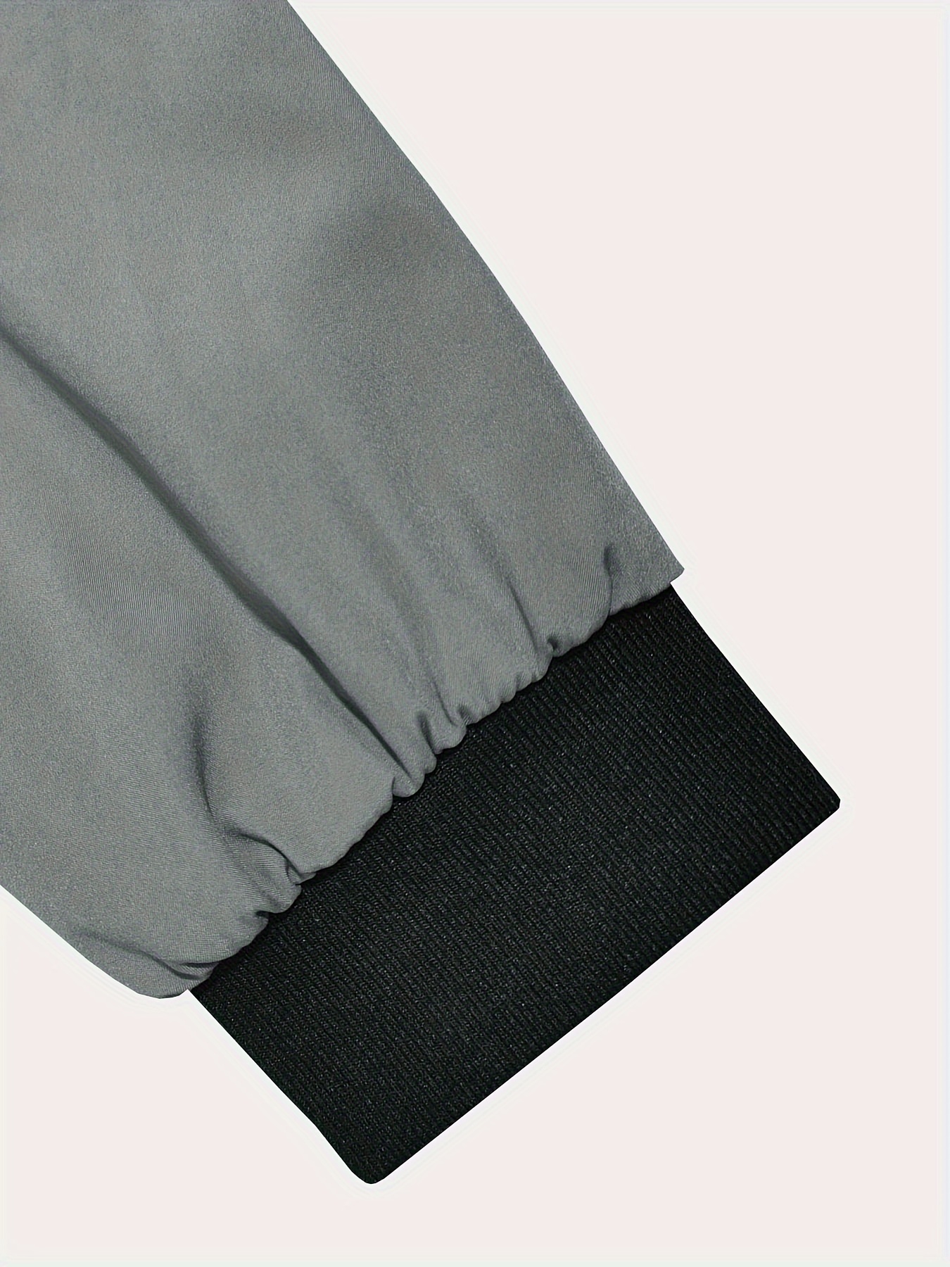 mens solid sports jacket with zipper pockets casual baseball collar zip up long sleeve outwear for spring fall details 14