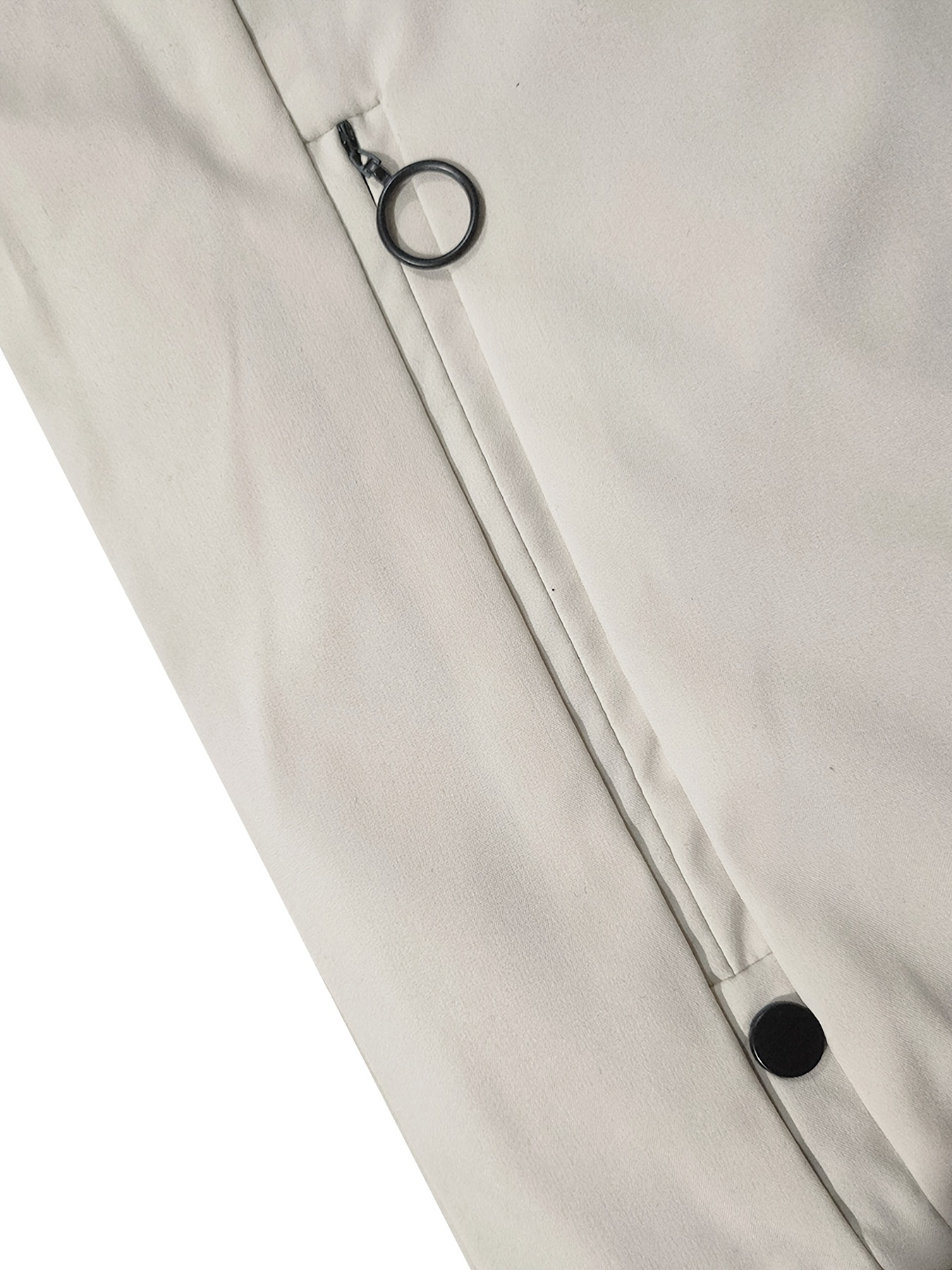 mens solid sports jacket with zipper pockets casual baseball collar zip up long sleeve outwear for spring fall details 18