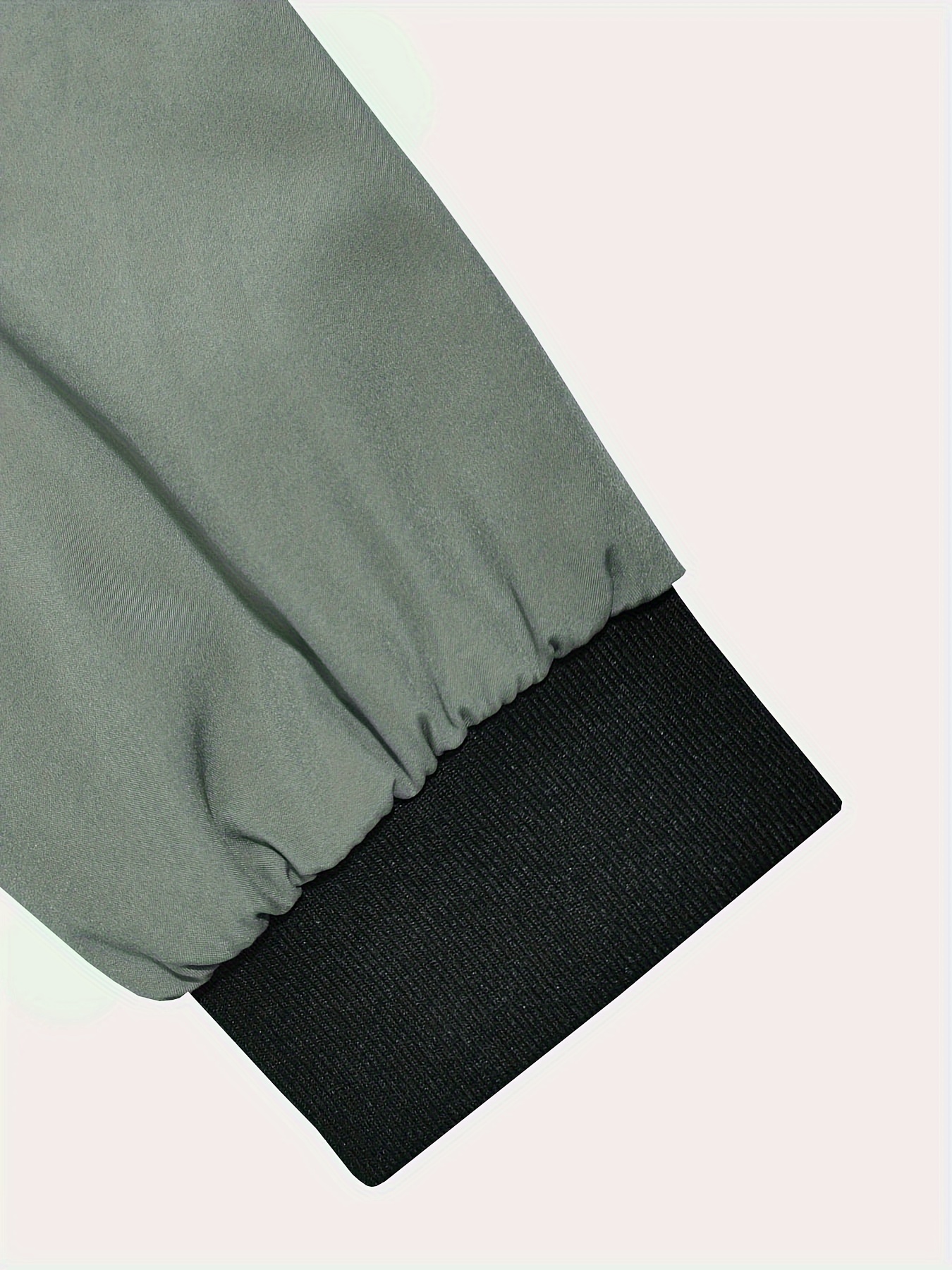 mens solid sports jacket with zipper pockets casual baseball collar zip up long sleeve outwear for spring fall details 24