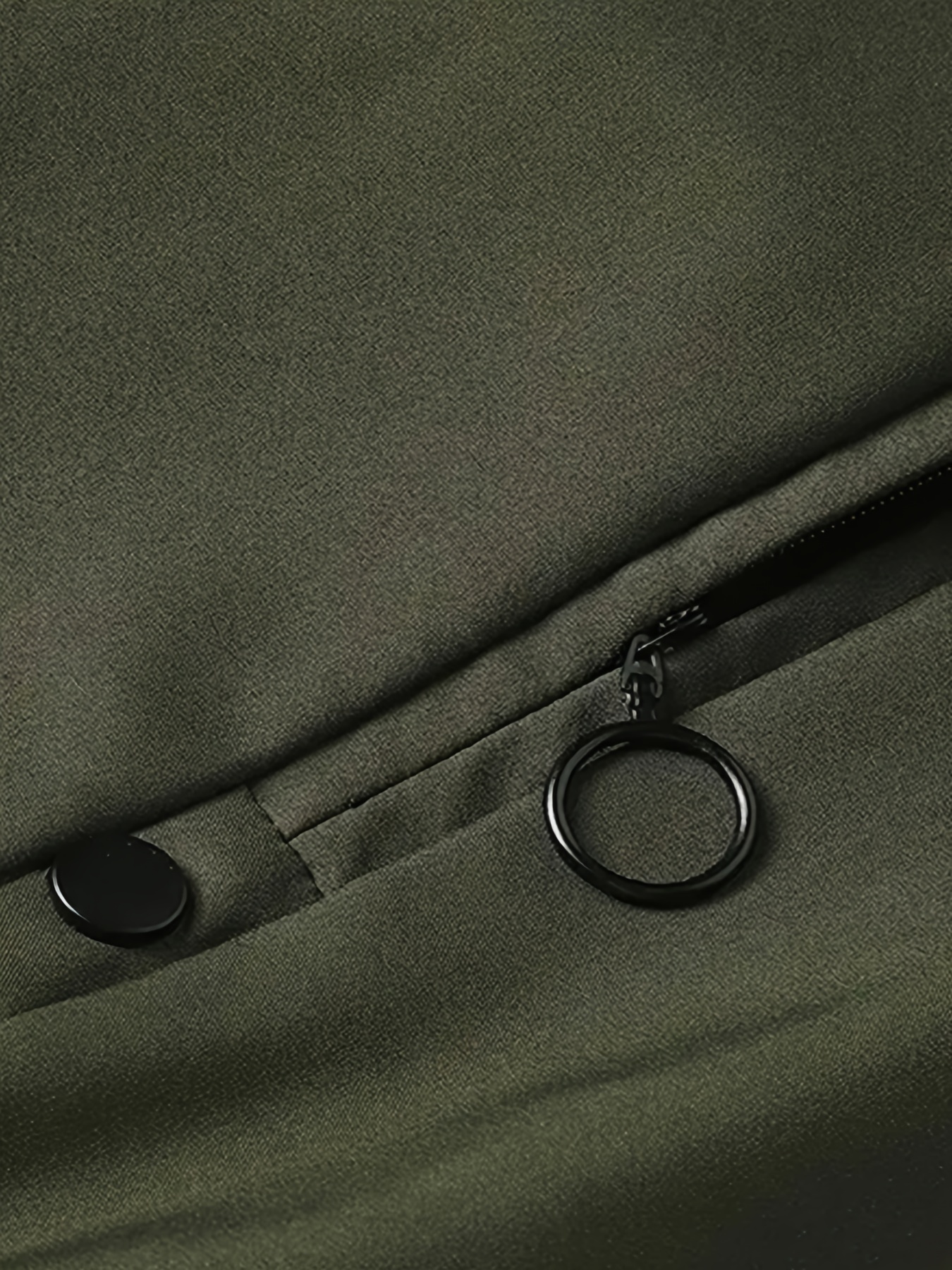 mens solid sports jacket with zipper pockets casual baseball collar zip up long sleeve outwear for spring fall details 39