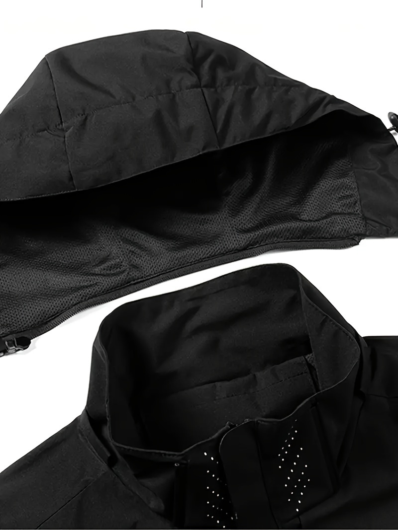 mens hooded windbreaker jacket casual waterproof lightweight jacket for outdoor activities details 3