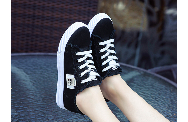 canvas flat shoes women s classic solid color lace low top details 7