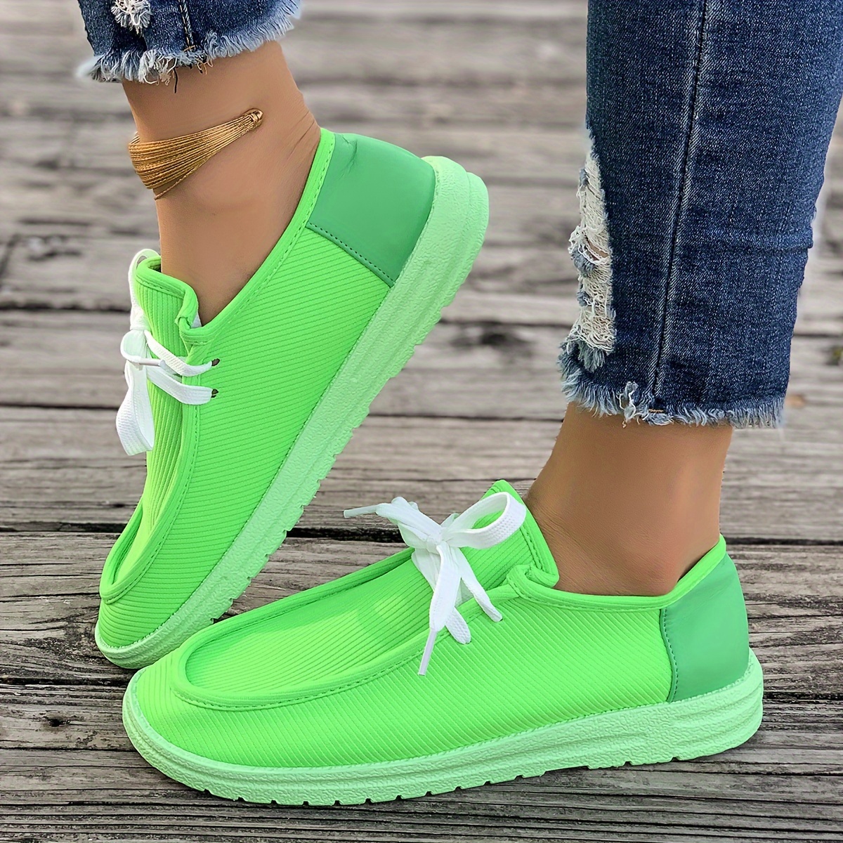 contrast color flat shoes women s round toe low top slip details 5