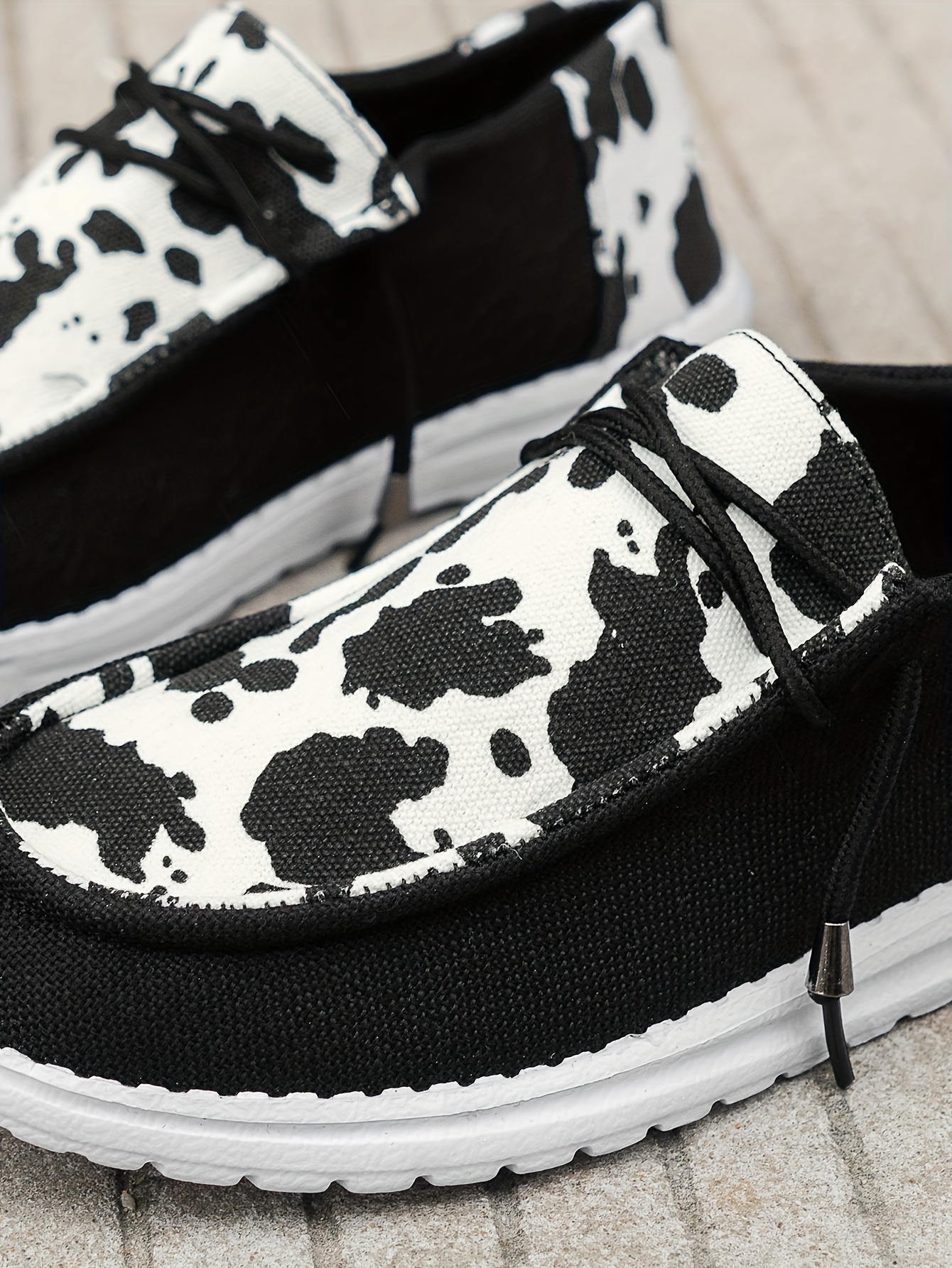 women s cow pattern loafers soft sole lightweight slip details 5