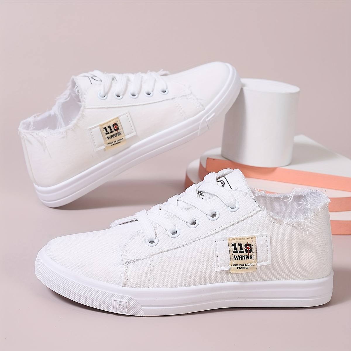 denim flat sneakers women s casual lace low top skate shoes details 6