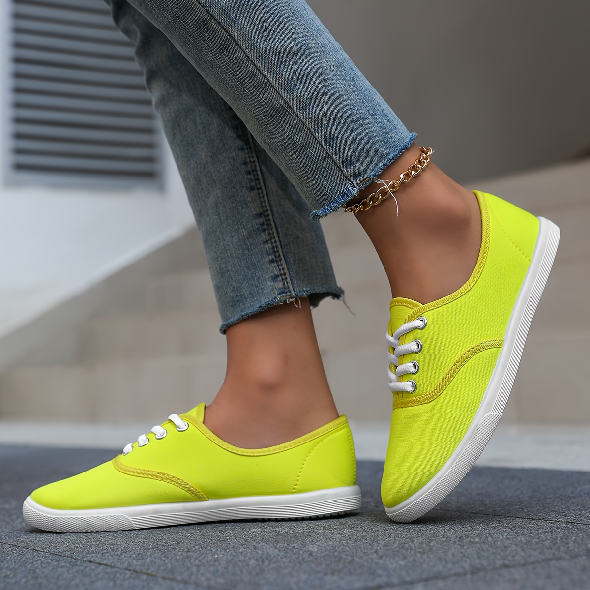 casual canvas sneakers women s low top lace walking shoes details 7