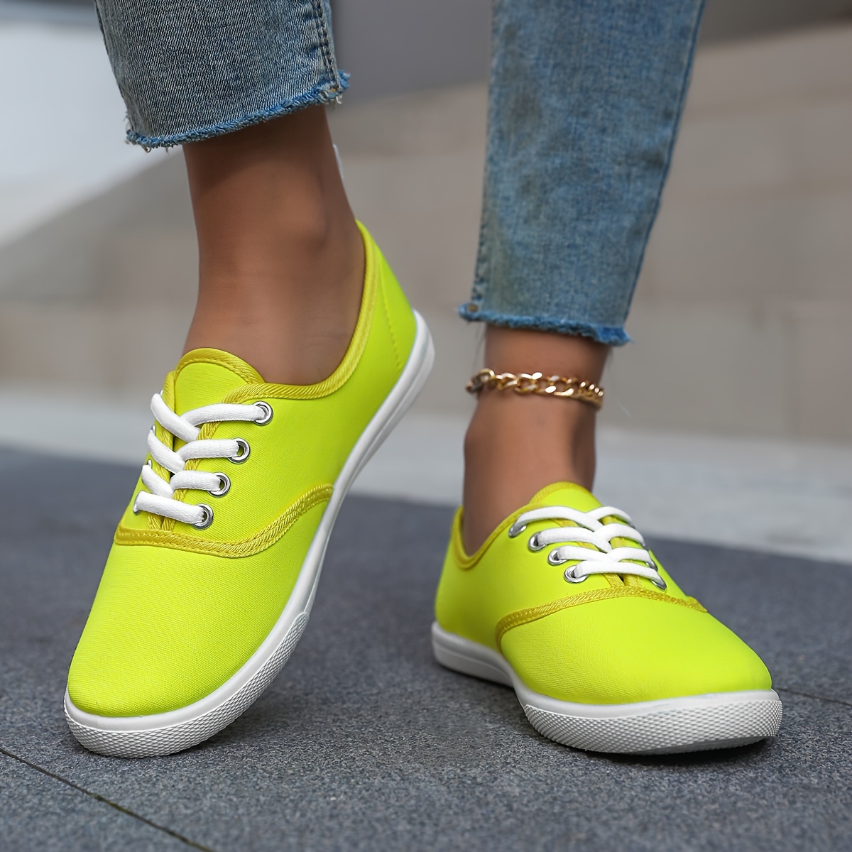 casual canvas sneakers women s low top lace walking shoes details 9