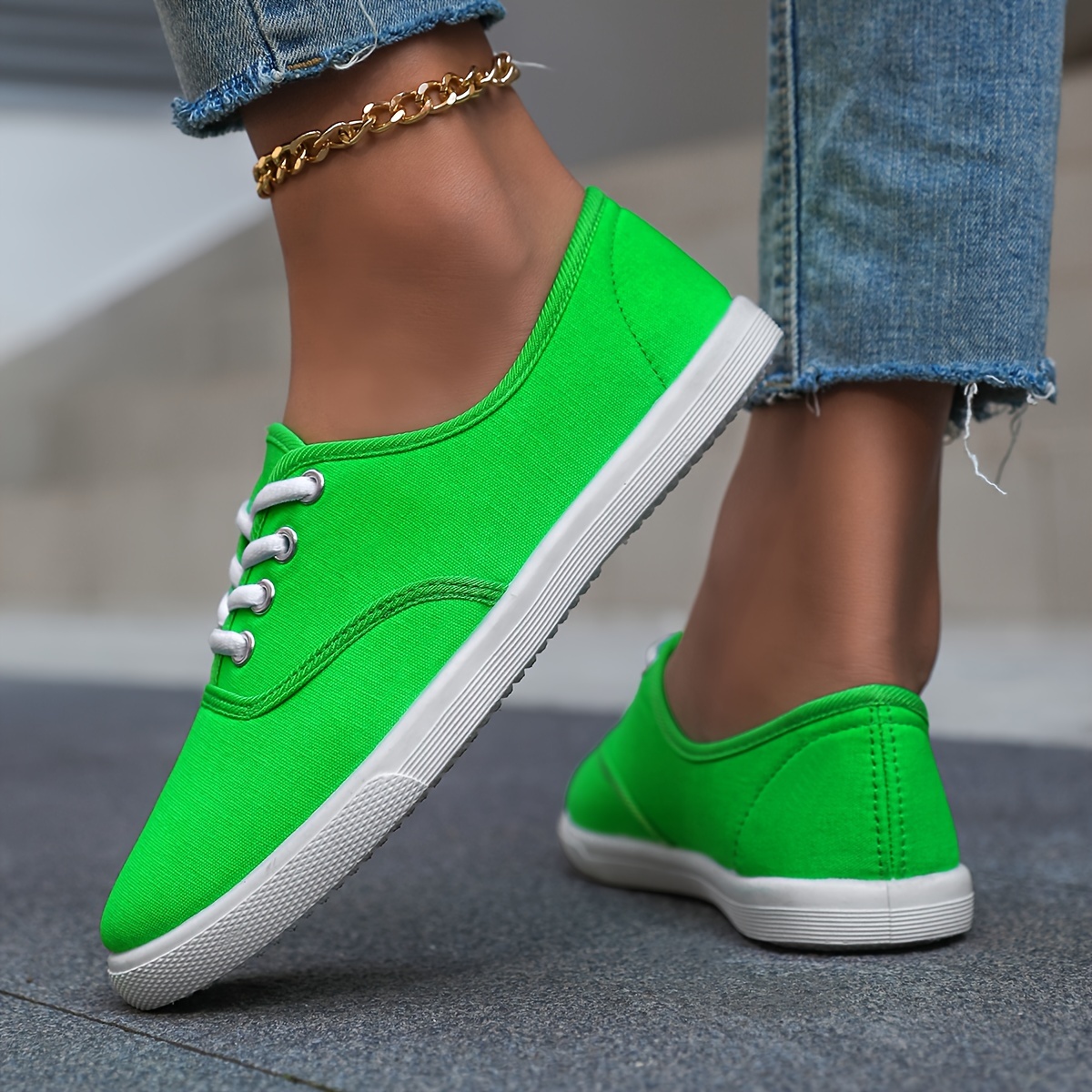 casual canvas sneakers women s low top lace walking shoes details 11