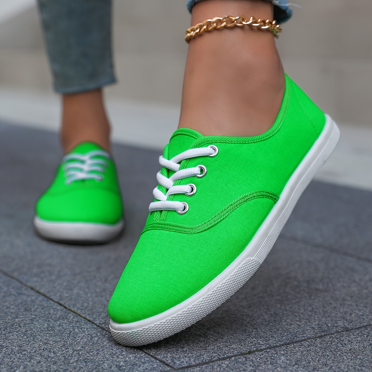 casual canvas sneakers women s low top lace walking shoes details 13