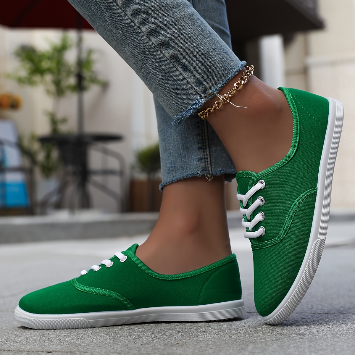 casual canvas sneakers women s low top lace walking shoes details 20