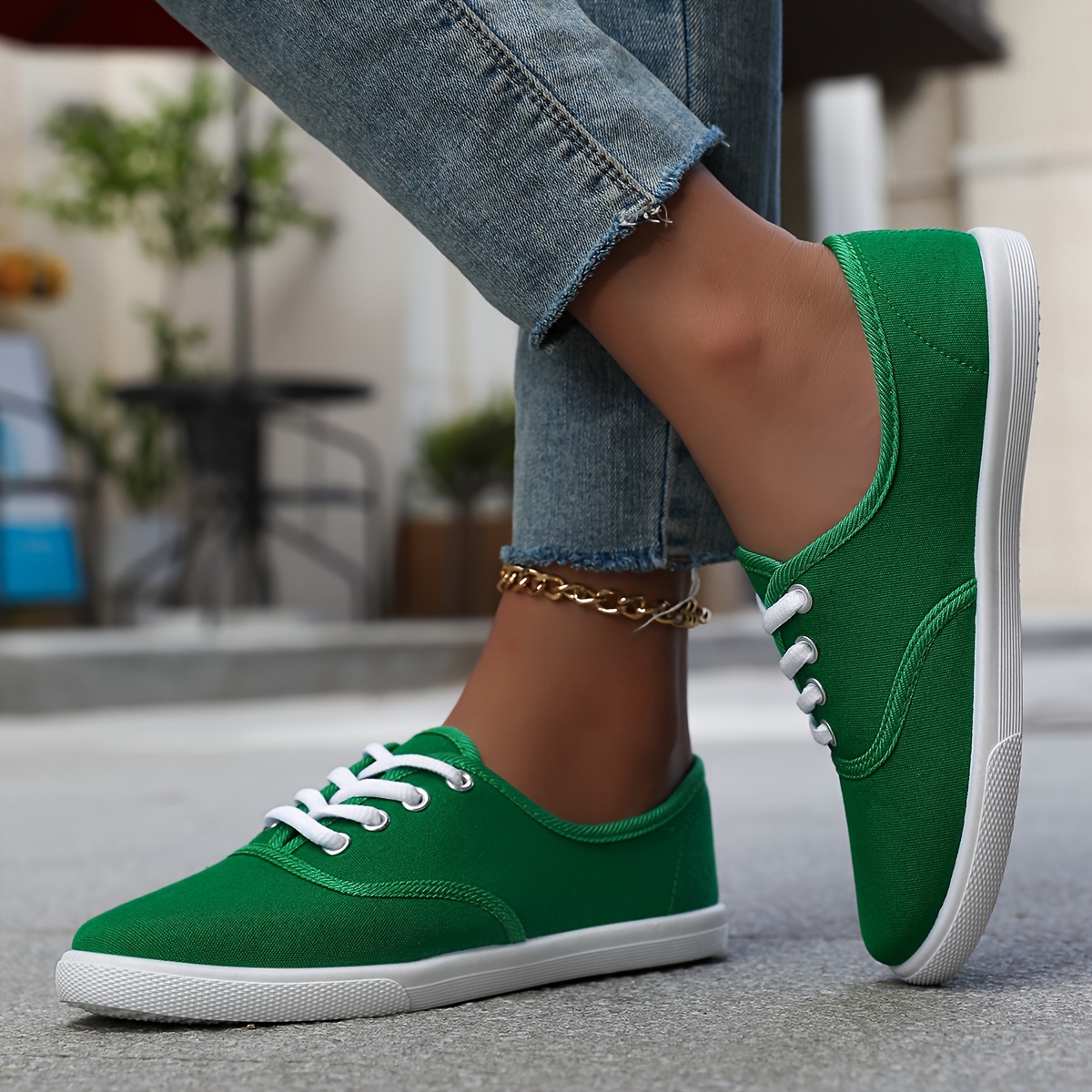 casual canvas sneakers women s low top lace walking shoes details 22
