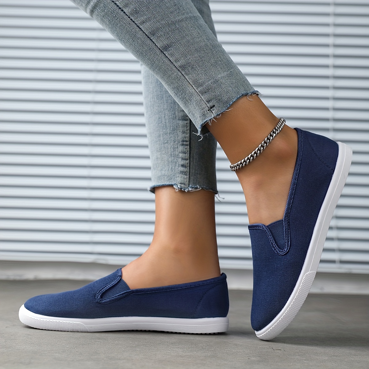 solid color canvas shoes women s simple casuals slip outdoor details 9