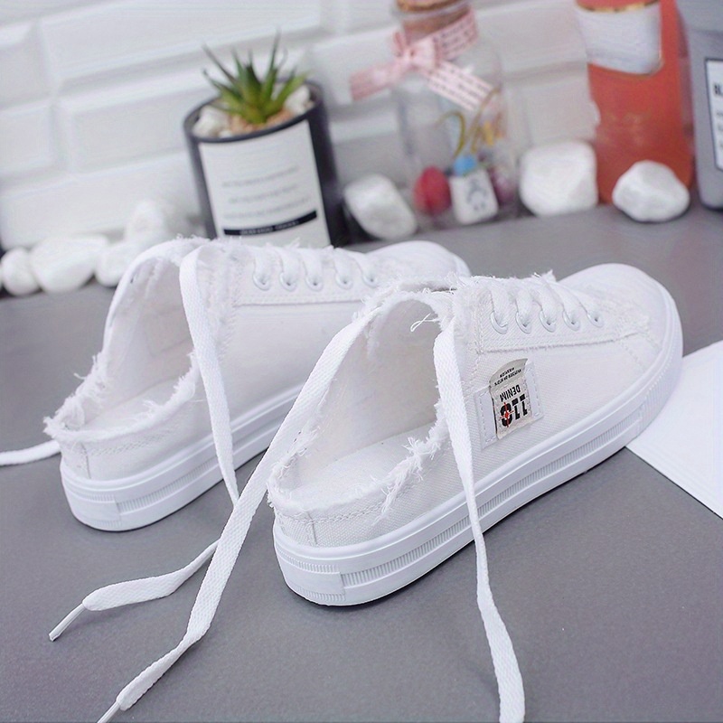 simple canvas shoes women s casual lace outdoor shoes women details 4