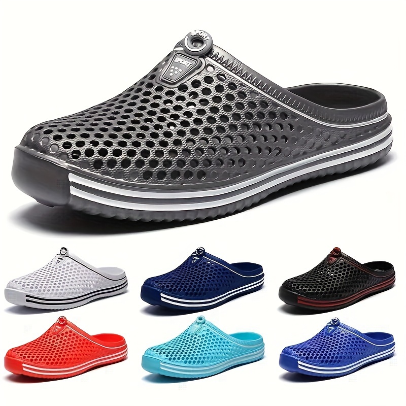 mens sandals with drainage holes casual non slip shoes closed toe shoes for outdoor beach spring and summer details 0