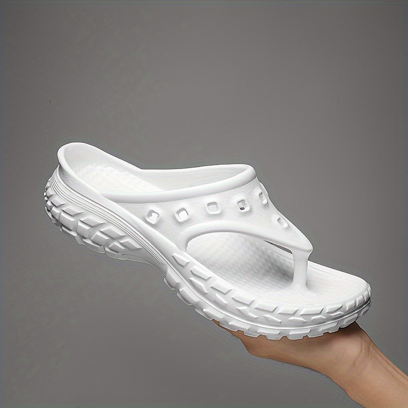 solid colour chunky flip flops unisex comfy non slip durable details 1