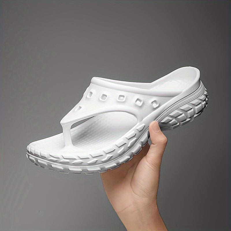 solid colour chunky flip flops unisex comfy non slip durable details 2