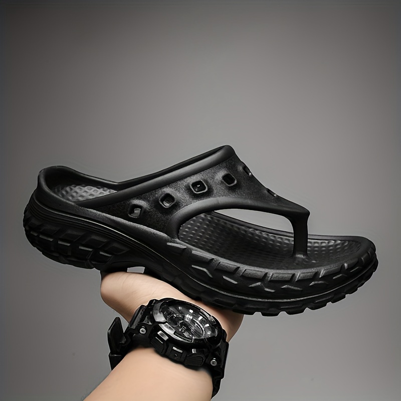 solid colour chunky flip flops unisex comfy non slip durable details 4