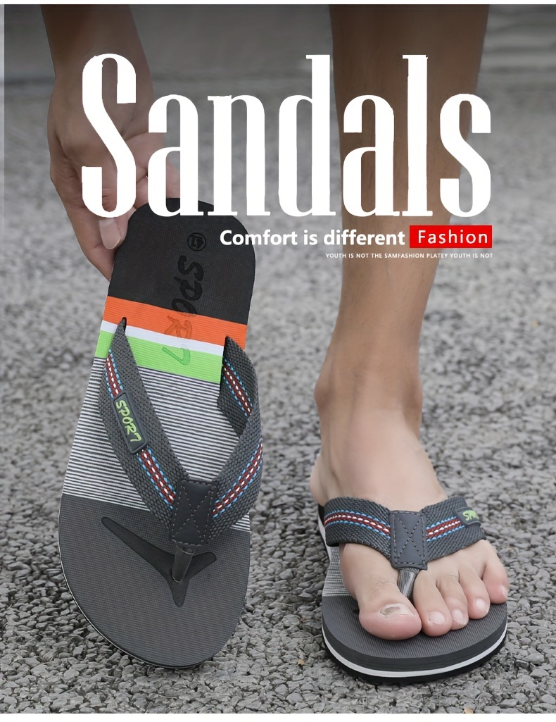 mens thong sandals casual non slip flip flops shoes toe post sandals for indoor outdoor beach shower spring and summer details 0