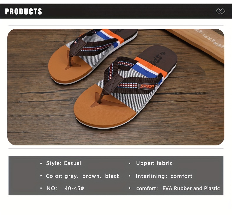 mens thong sandals casual non slip flip flops shoes toe post sandals for indoor outdoor beach shower spring and summer details 2