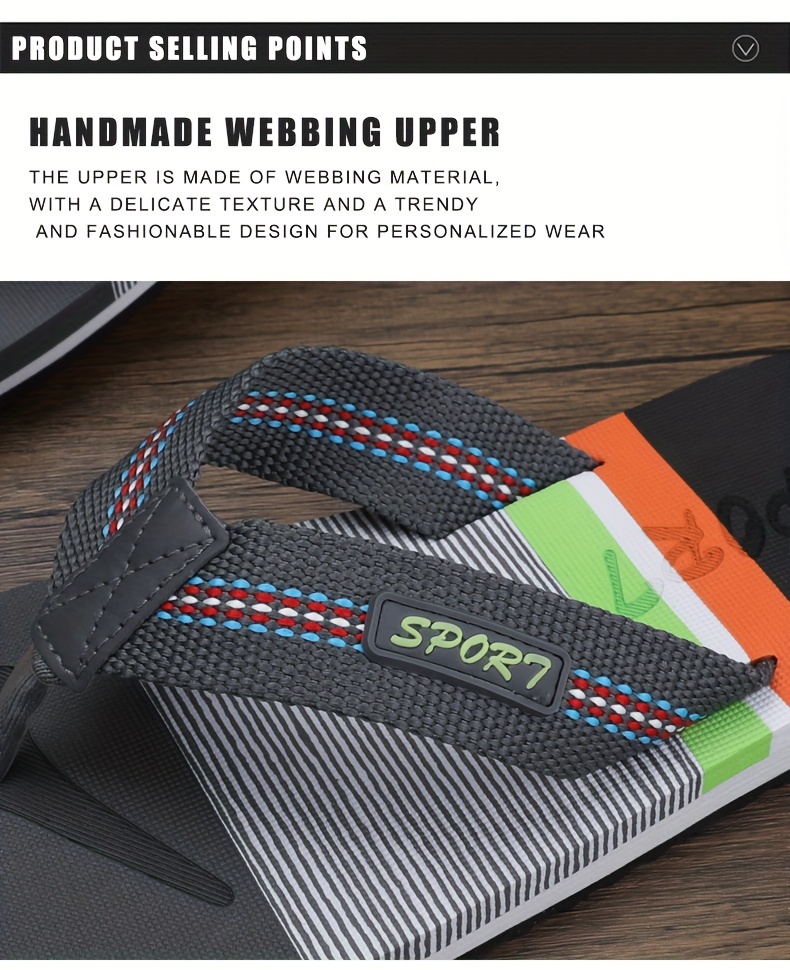 mens thong sandals casual non slip flip flops shoes toe post sandals for indoor outdoor beach shower spring and summer details 3