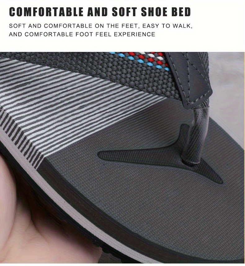 mens thong sandals casual non slip flip flops shoes toe post sandals for indoor outdoor beach shower spring and summer details 5