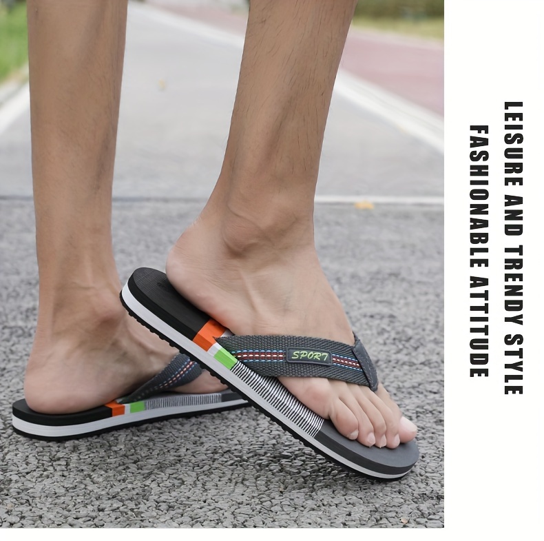 mens thong sandals casual non slip flip flops shoes toe post sandals for indoor outdoor beach shower spring and summer details 9