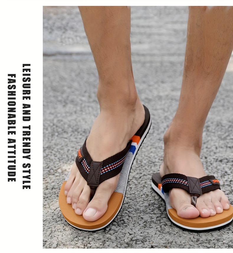 mens thong sandals casual non slip flip flops shoes toe post sandals for indoor outdoor beach shower spring and summer details 11