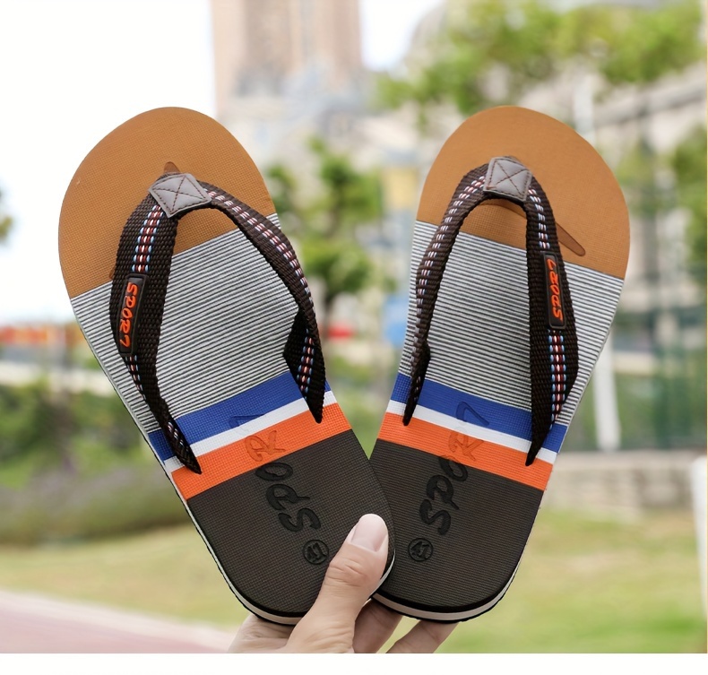 mens thong sandals casual non slip flip flops shoes toe post sandals for indoor outdoor beach shower spring and summer details 12