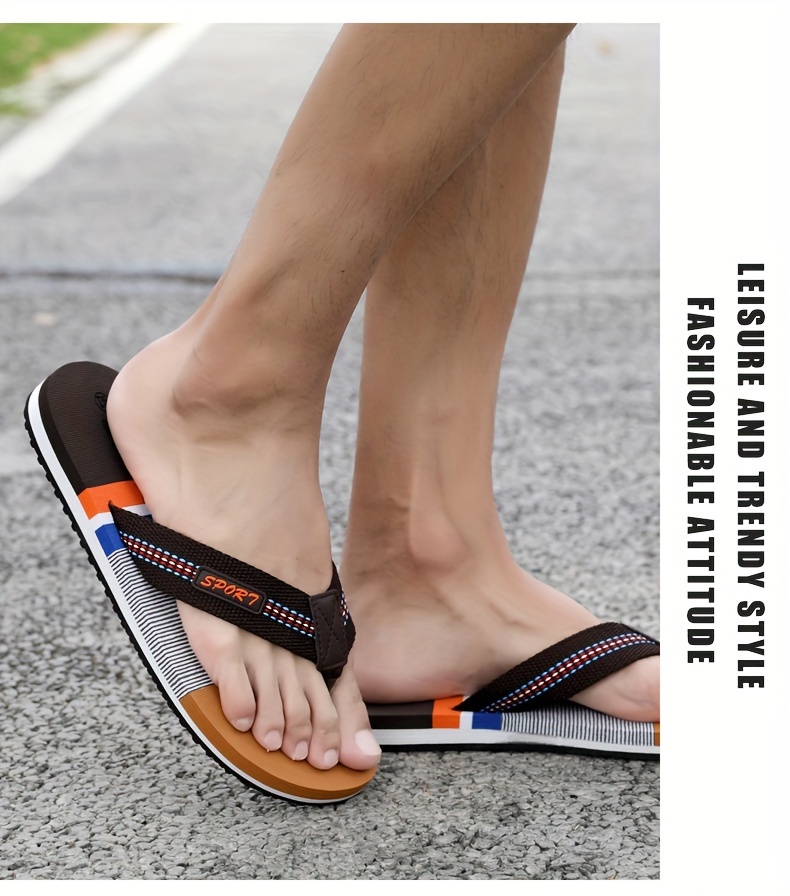 mens thong sandals casual non slip flip flops shoes toe post sandals for indoor outdoor beach shower spring and summer details 13